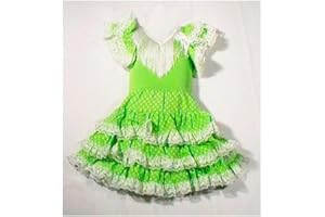 DISBACANAL Vestido sevillana tres volantes niña - 6 años