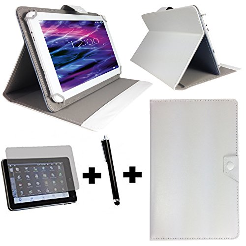 3er Set - ALDI Medion Lifetab P8502 MD 99814 / 20,32 cm / 8 " Tablet Pc Tasche + touch Stift + Schutzfolie - 9 Zoll Weiß 3 in 1