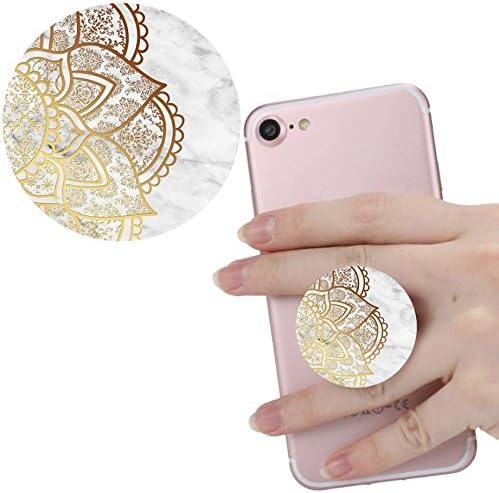Expanding Stand and Grip for Smart phones and Tablets,pop Multi-function Mounts and Mount cellular phone Holder socket Collapsible White black Rose gold Mandala flower marble