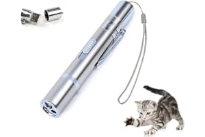 jiuhao Jouet pour Chat avec Baguette et Fonction 7 en 1 Rechargeable par USB Lumière Rouge