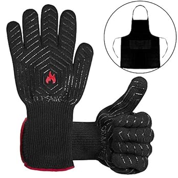Feuerhandschuhegrillhandschuhe Feuerfestofenhandschuhegrillhandschuhe Hitzebestndiggrillzubehr Handschuhe Mit Einer Grillschrze