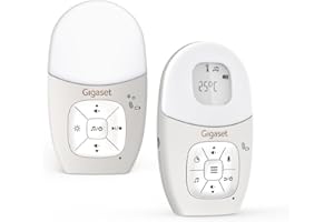 Gigaset Baby 100 Audio – Audio-Babyphone mit DECT-Technologie – Sichere Zwei-Wege-Kommunikation – 300m Reichweite - Fütterungstimer - Temperatursensor - Nachtlicht, Warm Grey [Deutsche Version]
