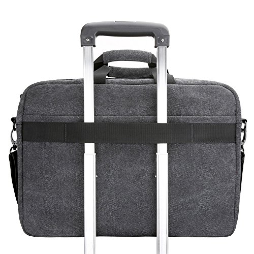 Notebooktasche 15 6  Evecase Universal Canvas Laptop Aktentasche Schutzh  lle mit Zubeh  rf  cher  Lasche f  r Trolleybefestigung f  r Notebook MacBoo