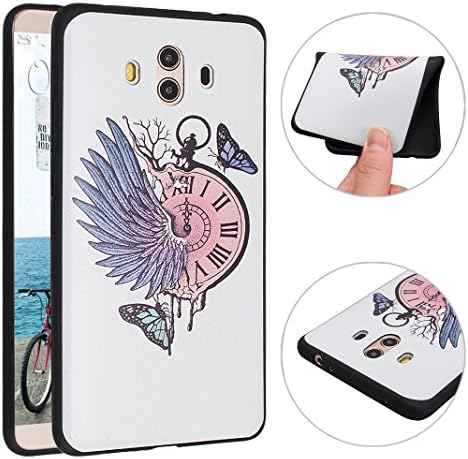 Huawei Mate 10 Case, Mate 10 Back Cover, MeiC Power Ultra Slim Colorful Painted Soft Silicone Black Phone Case Flexible Cover Shockproof TPU Bumper Anti Scratch Case Cover Protective Skin Shell for Huawei Mate 10 (5.9") - Pocket Watch