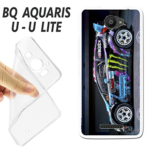 K158 FUNDA CARCASA BQ AQUARIS U - U LITE BLANDA GEL TPU HOONIGAN COCHE RALLY DEPORTIVO