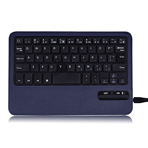 MoKo Fire HD 10 Bluetooth Tastatur Hülle Keybord Case – PU Leder Schutzhülle mit abnehmbarer Wireless Bluetooth Tastatur QWERTY für Amazon Fire HD 10.1 Zoll(5. Generation – 2015 Modell),Marineblau - 5