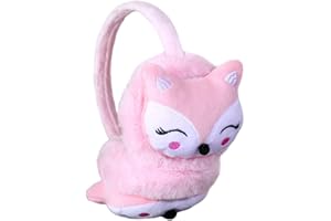 IBLUELOVER Boys Girls Cute Fox Earmuffs Faux Fur Earmuffs Adjustable Plush Warm Ear Warmers Cartoon Ear Muff Soft Fluffy Ear Protector for Girls Kids and Ladies, Xmas Birthday Gift