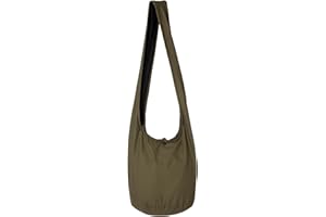 PANASIAM Borsa a tracolla donna & uomo | Borsa grande e leggera in cotone – Stile a spalla con cerniera e tasca interna extra, 2 misure | Accessorio unisex resistente