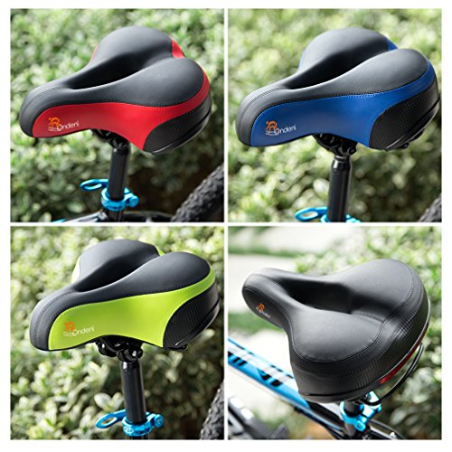 Ondeni Fahrradsattel mit wasserdichter Sattel City Fahrradsitz Gel mit Elastomer Federung und Reflektierende Aufkleber Trekking Rennrad Sattel - 8