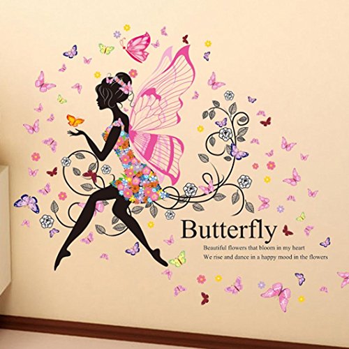 Oyedens Neue SchöNe Schmetterling Blumen-Fee Aufkleber Schlafzimmer Wohnzimmer WäNde - 6