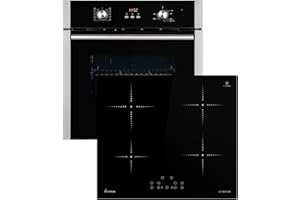 KKT KOLBE Autarkes Herdset: 60cm Einbau-Backofen BO8805SS + 59cm Induktionskochfeld IH5900RL / Grill/Heißluft/Automatik-Timer / 2-fach Wärmeschutzverglasung/Kindersicherung / SET8805IH59RL