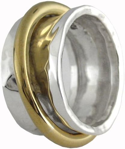 925 Sterling Silver and Brass Spinning Band Ring by Otis Jaxon (O)