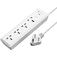 Portronics 16 Amp Power Plate 17 Extension Board with 4 Universal Sockets, 3840 Watts, 3m Cord, Resettable Fuse, Safety Shutter, 1-Socket 16A + 3-Socket 6A, Multi Plug for Home Appliances (White)