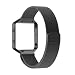 Produktbild Fitbit Blaze Frame + Armband (6,7-8,1 Zoll), mit Einzigartige Magnet-Verschluss, PUGO TOP® Replacement Wrist Band Uhrenarmband für Fitbit Fitness Uhr Blaze (Schwarz)