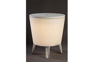 Keter, Cool Bar Tavolo frigorifero per esterni e giardino illuminato, colore bianco, capacità 30 l, 45 lattine, 52 x 42 x 52 cm