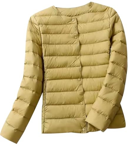 Plumas Ligeros Mujer HONGBI Mujer Chaqueta Acolchada De Pluma