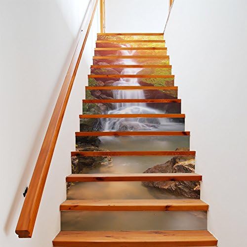 13 sunshine waterfall 3D landscape stickers mystery staircase stickers renovation wall stickers study bedroom