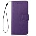 Produktbild Happon Custodia in Pelle Huawei P10 Case Handgefertigt Leder Cover Prämie Ledertasche Etui Stoßsichere Lederhülle Brieftasche Kratzfest SchutZhülle Case Für Haltbar Schmutzig Anti-Fallen (Purple