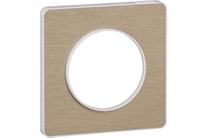 Schneider Electric - Odace Touch, plaque Bronze brossé avec liseré Blanc 1 poste - S520802L