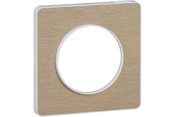 Schneider Electric - Odace Touch, plaque Bronze brossé avec liseré Blanc 1 poste - S520802L
