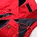 Bigood Women Plain Waterproof Hooded Zipper Jacket Red 2XL Bust 110 cm