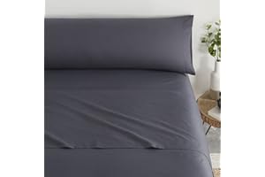 D DONEGAL COLLECTIONS Donegal Collections - Juego de Sabanas Completo de Ropa de Cama - sabanas 135 x 190 - Tacto Extrasuave - Disponible Sabanas 135 - Color Gris Oscuro - Fabricado en España.