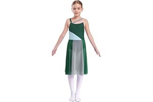 Freebily Bambina Abito da Ballo Balletto Danza Lirica Contemporanea Senza Maniche Vestito da Ginnastica Artistica Leotards Body da Danza Classica Moderna Latino Samba Jazz