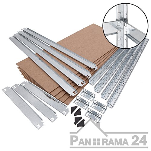 Lagerregal, Metall, verzinkt, Tragkraft 875 kg, 5 Böden, silber, 90x40x180 Steckregal Kellerregal Schwerlastregal Werkstattregal Regal - 3