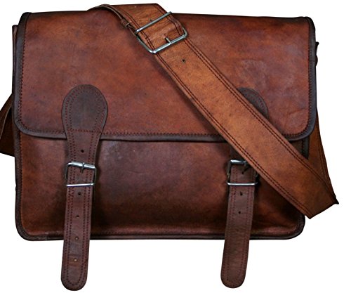 Cool Stuff Leder Laptoptasche 16  Umh  ngetasche Ledertasche Vintage   berschlagtasche Umh  ngetasche Messengerbag Ledertasche Leitz Ordner Braun