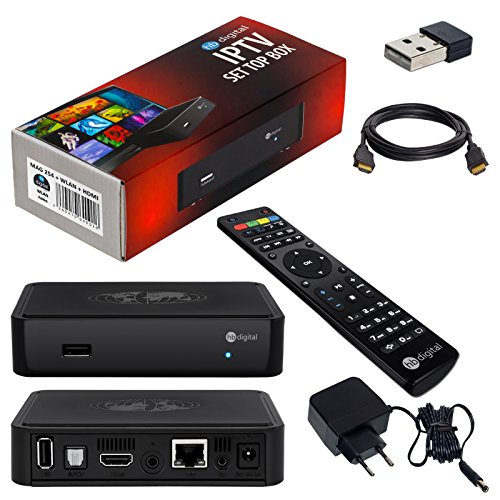 MAG 254 Original IPTV SET TOP BOX Multimedia Player Internet TV IP Receiver + Nano WLAN Stick + HB Digital HDMI Kabel