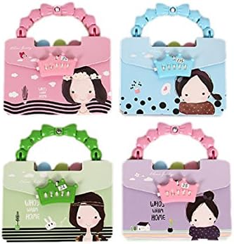 Creative Students Portable Cartoon Code Book Notebook With A Lock Stationery Learning Supplies Set Of 4