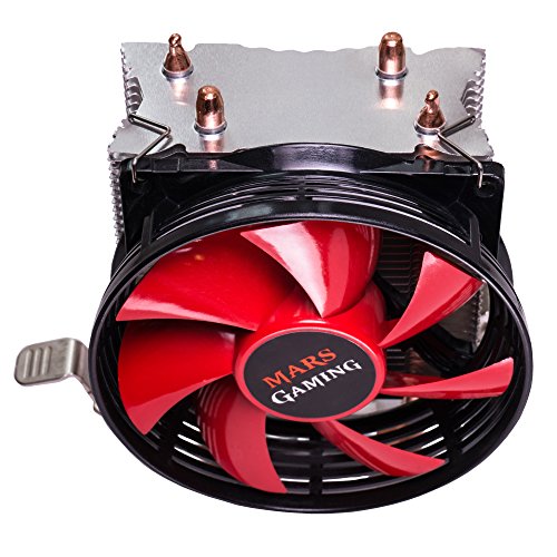 Mars Gaming MCPU117- Disipador gaming para ordenador  ventilador 90mm  tecnolog  a PWM  soporte AM4  TDP de hasta 120W  perfil ultradelgado  color rojo y negro