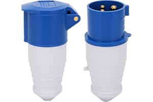 Longzhuo Spina di Alimentazione Industriale 2 Pezzi 3 Pin monofase a Prova di Esplosione Impermeabile 16A 3 Fori 220-250V
