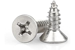 LERNOU M3x10mm Wood Screws,Flat Head Screws for Wood, Stainless Steel Small Screw,Multi Purpose Screw for Furniture, Woodworking, DIY (100pcs)