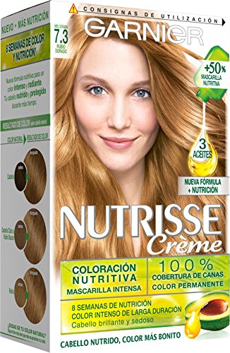 Garnier Nutrisse Creme Coloración permanente con mascarilla nutritiva de cuatro aceites - Tono: Rubio Dorado 7.3