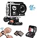 Produktbild Action Kamera, 4K WIFI Ultra HD Videokamera Wasserdichte DV Recorder 12MP Tauchen Actionkameras, 2 Stück Wiederaufladbare Batterien, Unterwasserkamera Skifahren Snowboarden Action Camera, Weitwinkel Fernbedienung Camcorder Sport Kamera mit Handtaschen und reichhaltiges Zubehör