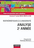 Image de Analyse, 2e année : Cours et exercices avec solutions