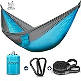 【Capacidad de carga - 300kg】- Hamaca para Camping es 270*140cm, capacidad de carga - 300kg, doble se adapta cómodamente, recuéstese con su amigo, su niño o su querido y aún tenga suficiente espacio, es el compañero perfecto para nuestra experiencia al aire libre.