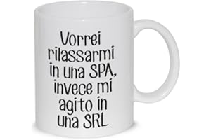 thedifferent Tazza Mug Vorrei Rilassarmi In Una Spa Invece... - Tazza In Ceramica Thè/Latte - Idea Regalo