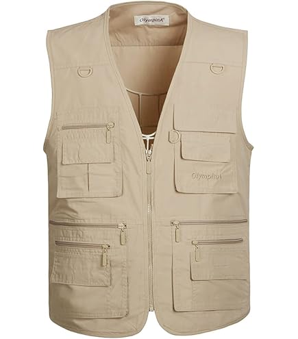TREETDOBV Gilet Militaire Tactique Léger – Multi-poches, Réglable, Fil Acier, Pour Pêche, Rando, Chasse, Photo, Voyage