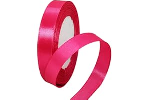 HONGCI Nastro di rosa da 15 mm per confezione regalo, nastro di raso bifacciale 22 m rosa in poliestere a nastro a palloncino spesso per artigianato, Natale, bouquet, decorazione per torte e feste di nozze