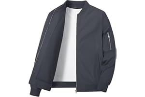 KEFITEVD Hommes Printemps Eté Blouson de Sport Golf Décontractée Léger Baseball Piste Vestes Bomber Manteaux avec Poches Polyester