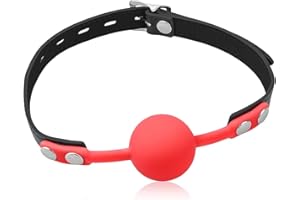 SXOVO Mordaza de Silicona | Juguete Sexual BDSM | Mordaza de Boca | Juguete de Cosplay Sexy | Bondage Kit para Fetiche Hombre Mujer (Rojo)