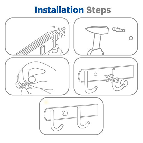 Ecooe 6 Haken Garderobenhaken Hakenleiste Kleiderhaken Handtuchhalter Wandhaken Mehrzweckhaken Edelstahl rostfrei - 5
