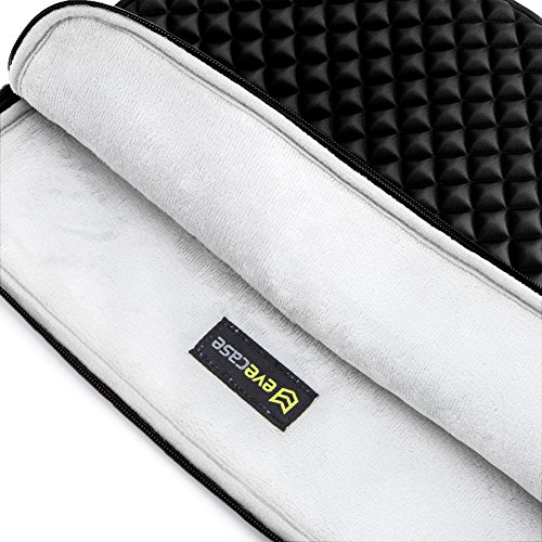 Laptophülle 17.3 Zoll, Evecase Universal Neopren Anti-Schock Laptop Schutzhülle mit Rautenmuster / Diamant-Muster Schaumpolsterung für bis 17.3 Zoll Laptops Tablets Macbooks Notebooks Chromebook – Schwarz - 3