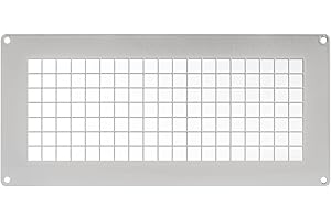 Repa Market Rejilla de ventilación rectangular de acero galvanizado blanco de 10 x 4.7 pulgadas, protector de ventilación de salida de entrada, malla de protección de escape de suministro de aire de