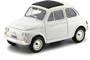 Bburago, modellino auto Fiat 500F 1965, scala 1:18, dettagli realistici, particolari dettagliati