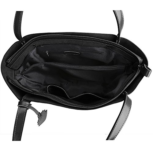 S-ZONE Frauen Echtes Leder Tote Umh  ngetasche Handtasche