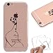 Produktbild iPhone 6S Plus 6 Plus Hülle, E-Unicorn Handyhülle Apple iPhone 6S Plus 6 Plus Hülle Transparent mit Muster Elefant Panda Silikon Durchsichtig Tasche Ultra Slim Dünn TPU Bumper Schutzhülle Stoßfest Hochwertigem Zubehör Set Etui Schale Back Case Cover Rückseite