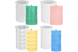ZOUNIN 4Pcs Kerzen Gießform Silikon - Spiral Und Zylinderförmige Kerzenformen Zum Gießen - DIY Kerzenherstellung Für Weihnachten